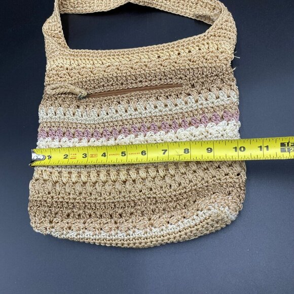 The Sak Neutral Y2K Striped Crochet Knit Crossbody Bag - Picture 3 of 7